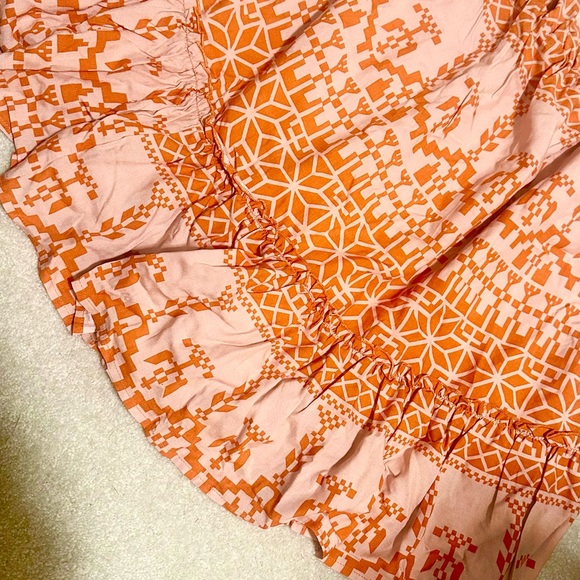 Orange and peach summer halter neck dress - Picture 4 of 7